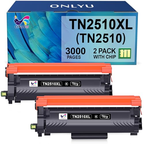 ONLYU TN2510 TN2510XL Toner TN 2510XL TN-2510 XL Compatibile con Brother HL-L2400DWE HL-L2400DW HL-L2445DW DCP-L2627DWE MFC-L2800DW DCP-L2660DW DCP-L2665DW MFC-L2827DWXL MFC-L2860DWE (2 Nero)