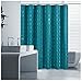 Eforgift Standard Size Durable Polyester Shower Curtain Waterproof and Mildew Resistant with Curtain Rings---Solid Color Geomtric Pattern Design for Bathroom, 72-inch By 72-inch,Teal
