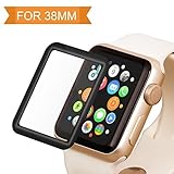 Bestfy Apple Watch Screen Protector 38mm Tempered Glass Screen Protector for Apple Watch 38mm (Series 3/2/1, Black)