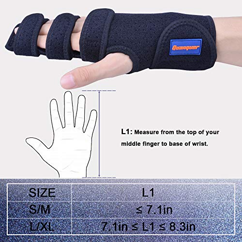 Trigger Finger Splint for Two or Three Finger Immobilizer - Post Operative Care Support for Broken Joints, Sprains, Contractures, Arthritis, Tendonitis and Pain Relief (Left, L/XL)