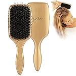 Faux Bristle Hair Brush, Anti-Static Wooden Paddle Air Cushion Comb Helps Detangling and Massage Scalp, Maintain and Control Frizzy, Unmanageable Hair