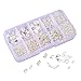 In A Box(960pcs/box) Kit With 780 Pcs Silver Open Jump Rings 4mm 5mm 6mm 8mm and 40 Pcs Lobster Claw Clasps 12mm,60 Pcs cord ends Ribbon Clamp Crimps with Loop 6mm 8mm 10mm(Silver Plated)