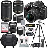 Nikon D3400 with AF-P DX NIKKOR 18-55mm f/3.5-5.6G VR + Nikon AF-P DX NIKKOR 70-300mm f/4.5-6.3G ED Lens + 64GB, Deluxe Accessory Bundle and Xpix Cleaning Accessories