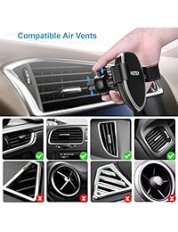 CHOETECH Soporte inalámbrico para cargador de coche, soporte de teléfono de ventilación de gravedad ajustable con cierre automático, carga rápida de 7.5 vatios Compatible con iPhone Xs MAX   XR   XS   X   8 8 Plus, 10W para Samsung Galaxy Note 9 8   S9