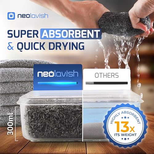 Neolavish® Microfiber Cleaning Cloth for Kitchen - 6 Pack | Super Absorbent Dish Towels for Home Cleaning | Lint-Free Wiping and Drying Clothes - 30x30 cm