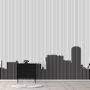 Wall Murals for Bedroom Abstract Black and White Building Removable Wallpaper Peel and Stick Wall Stickers - 66x96 inches