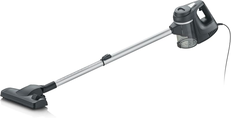 Bodenstaubsauger, kompakt und leicht, beutellos, 600W Starke Saugleistung, Bodendüse für Parkett, Hartböden und Teppich, langes Kabel, Teleskoprohr, 500ml Staubbehälter, schwarz, CY 7080