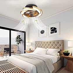 Ceiling Fan with Lights Remote Control, 18"Flush
