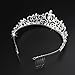 Tinksky Princess Tiara with Comb Shining Crystal Rhinestones Wedding Bridal Tiara Headband (Silver)
