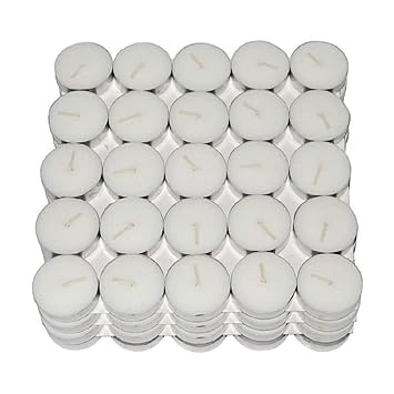 Kala Decorators Smokeless Tea Light Candle(Paraffin Wax) for Wedding,Festival,Party Candle (White, Pack of 50)
