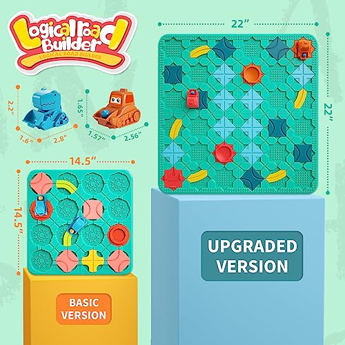 Logical Road Builder Games, STEM Family Board Game, Large Educational Smart Brain Teasers Puzzles Toys, Preschool Learning Early Montessori Birthday Gifts for Kids Boys Girls Age 4-8 Year Old (Green)