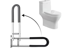 DITOSH 28 Inch Toilet Grab Bar Flip Up Aluminum Handicap Rails Grab Bars Load Capacity of 100 kg 220 lbs Toilet Rail Bathroom