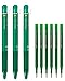 Pilot FriXion Ball Knock Retractable Erasable Gel Ink Pens, Extra Fine Point 0.5mm, Green Ink, 3 Pens & 6 Refills Value Set