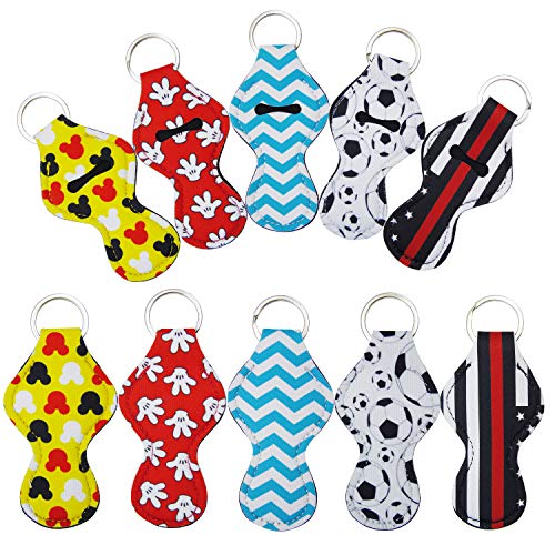 image for Grosun 12 Pieces Chapstick Holder Keychain Holder Neoprene Lipstick Ho