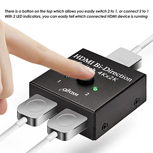 HDMI Switch Bi-Directional Switch Olycism Bi-direction Switcher/Splitter 2 Into 1 or 1 In 2 Out Support Ultra HD 4k X 2k 1080p for HDTV, Game Consoles, PC