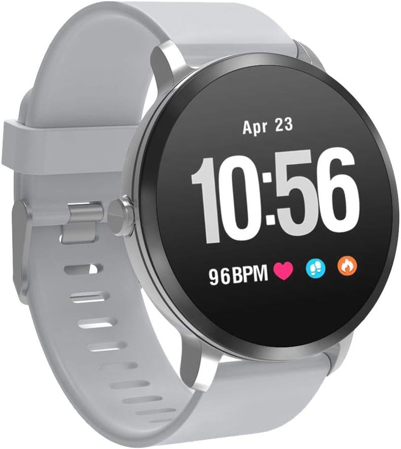 YoYoFit Smart Fitness Watch with Heart Rate Monitor, Waterproof Fitness Activity Tracker Step Counter with Music Player Control, Customized Face Look GPS Pedometer Watch for Women Men (Grey.1)