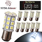 YITAMOTOR 10 X BA15D 5050 27SMD LED Marine Boat RV Xenon White Light Bulb 1004 1142 1076 1130 1176