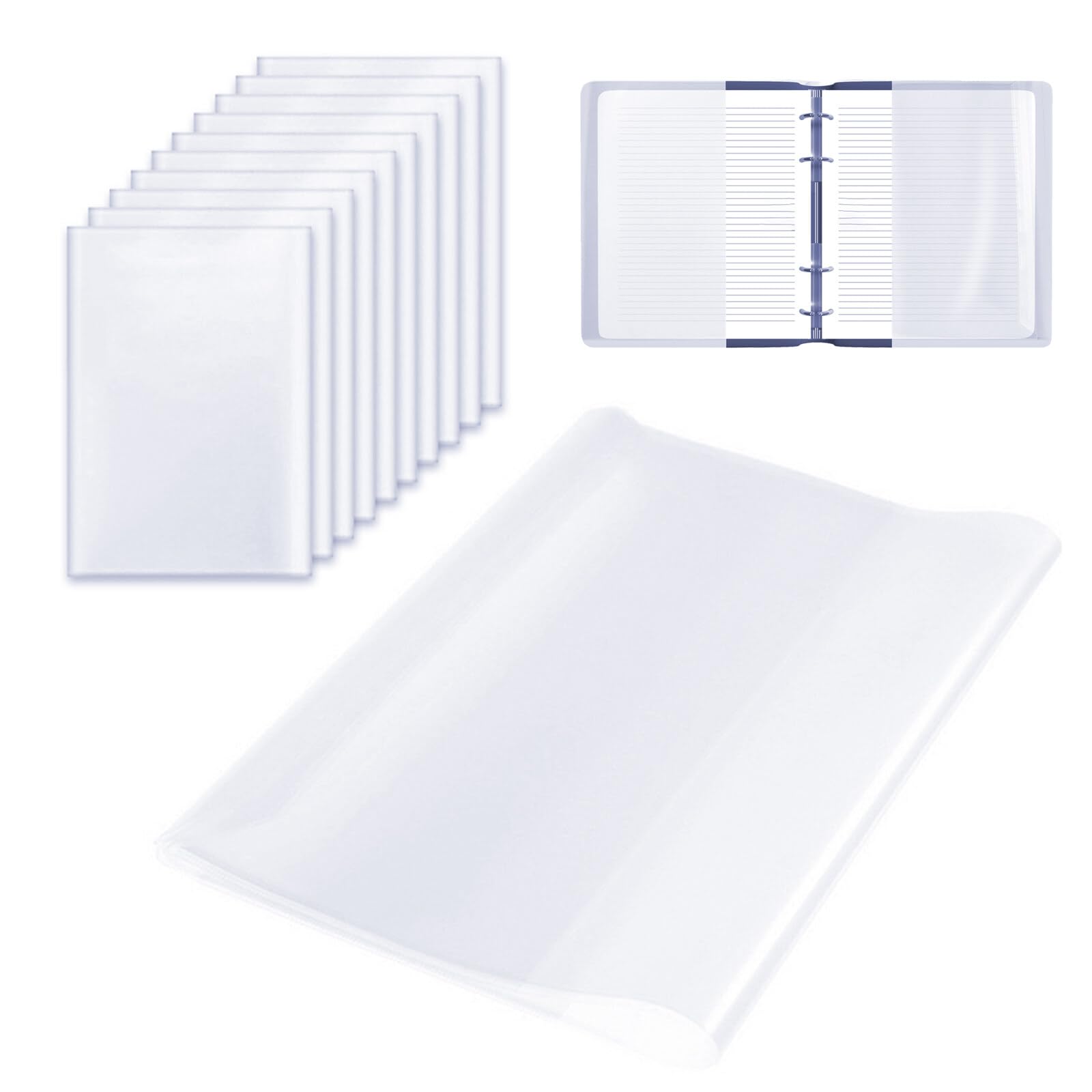 Gsrhzd A4 Book Cover, 20 PCS Reusable Adjustable Waterproof Transparent Book Covering Film, Plastic Sleeves for School Notebooks, for School Home Office