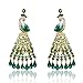 EVER FAITH Austrian Crystal Graceful Peacock Bird Chandelier Earrings