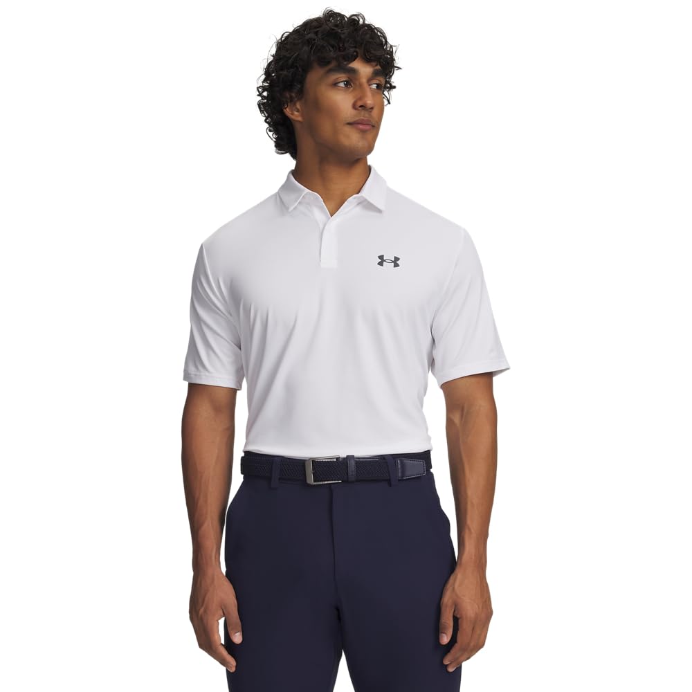 Under Armour Men's Matchplay Golf Polo, (100) White / / Pitch Gray, X-Small Image