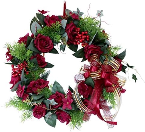 Sujesi 絶品 クリスマスリース 42 北欧風 玄関リース ドアチャーム 装飾 デコレーション X Mas ギフト イベント 飾り 店舗装飾 造花 クリスマスパーティ 贈り物 冬