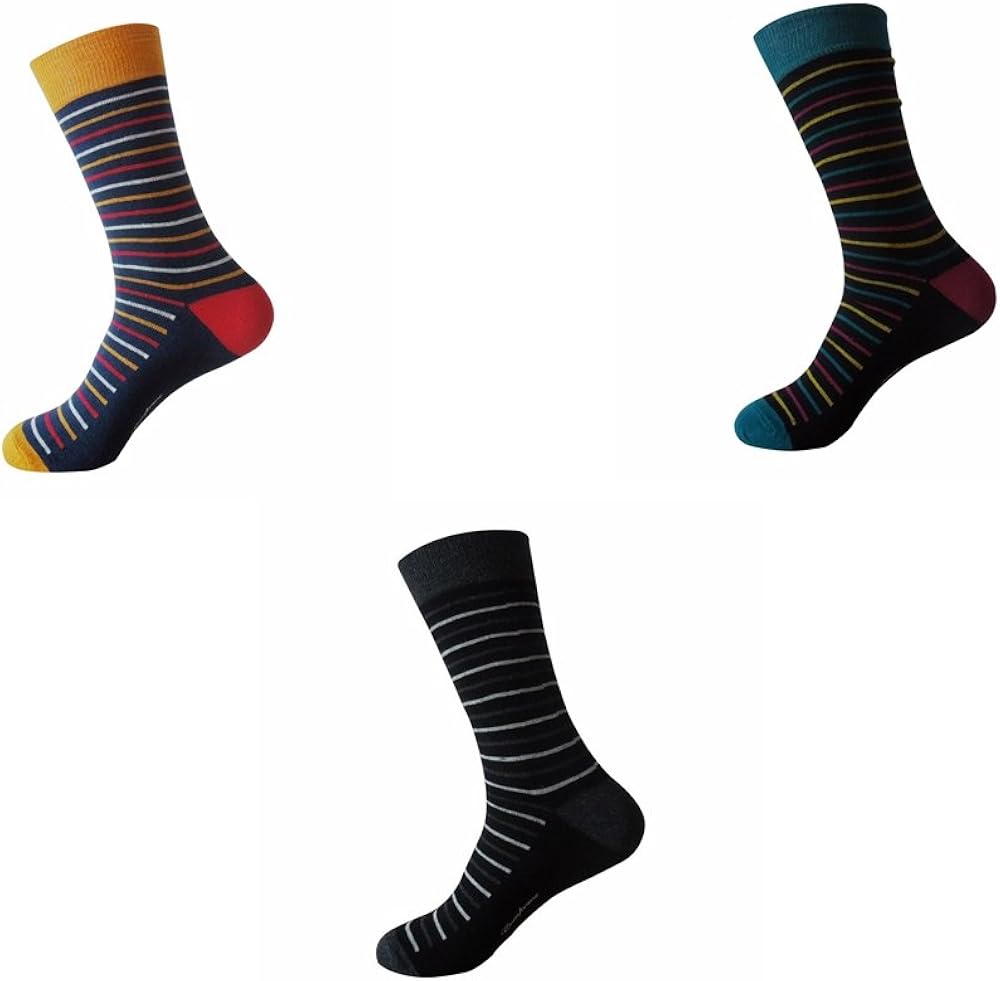 Mens Colorful Fun Cotton Socks 3in1 Size (US 1013)(EU 4346) at Amazon