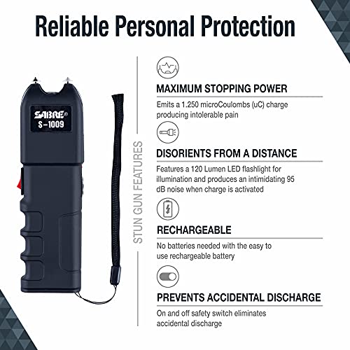 SABRE SelfDefense Kit with SABRE Pepper Spray and Stun Gun with Flashlight and AntiGrab Bar