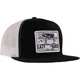Lazy J Ranch Blue Bull Trap Patch Classic Five Panel Rope Trucker Hat - Adjustable Unisex Country Hats, Vintage Trucker Hat
