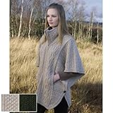 100% Irish Merino Wool Batwing Aran Knit Jacket