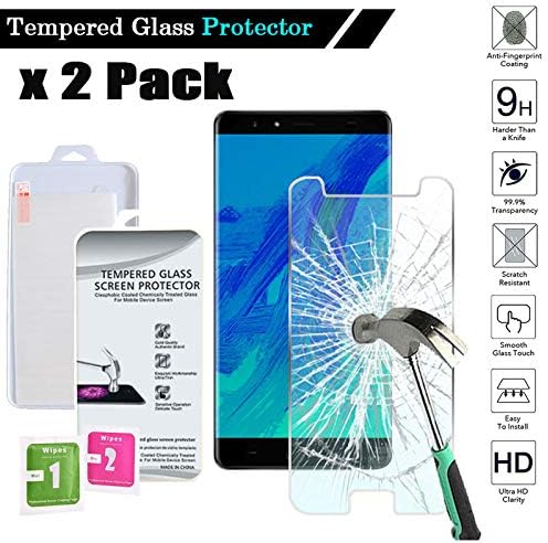 FINDING CASE 2 Pack Screen Protector For innjoo Max4 Pro Premium Tempered Glass Film Cover, 0.33mm HD 9H Hardness 2.5D (Easy Installation Frame)