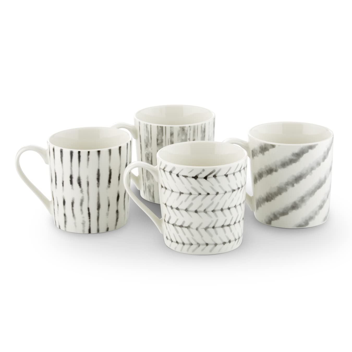 Tower T874004 Set of 4 Sketch Mugs, Tea, Coffee, Grey