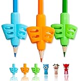 Pencil Grips,ANERZA Pencil Grips for Kids Handwriting,Writing Aid Grip for Preschoolers,Silicone Ergonomic Writing Tool for Children,Adults or Special Needs Lefty or Righty (h the Cap of Pencils(6pcs)