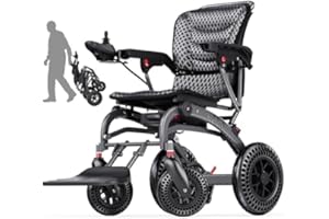 Electric Wheelchair for Adults & Seniors（ Lightweight Aluminum Frame ）（ 3-Second Fold ）（ Ergonomic Design）（ Friendly Mobility