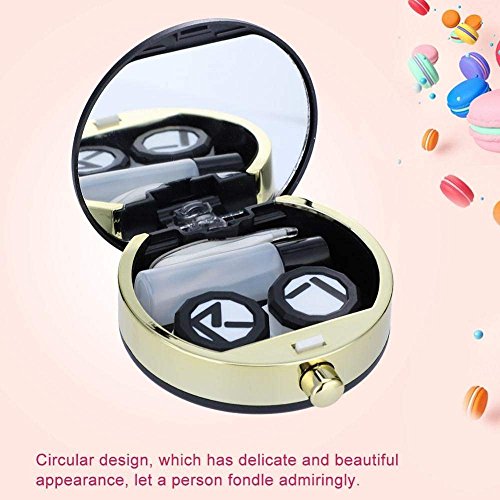Contact Lens Box, Mini Contact Lens Holder Eye Care Lenses Case Set Cute Lovely Travel Kit Box (Blue)
