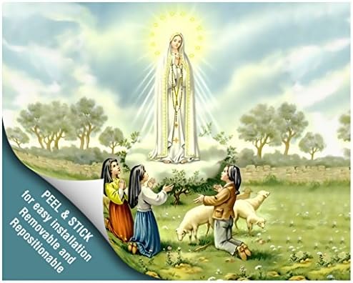 RAMAR STUDIO Virgin Mary Our Lady of Fatima Classic Wall Decor Sticker Vinyl and Fabric Art Virgen Maria