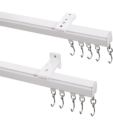 RANBOLIFE Super Heavy-Duty Ceiling Curtain Track – 3FT To 18FT, Wall Or Ceiling Mount, Smooth Silent Sliding Room Divider For Living Room, Bedroom, Shower – White