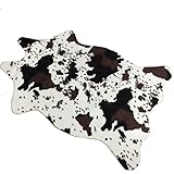 Findfine Cow Print Rug 3.6x2.5 Feet faux Cow hide rug Animal printed carpet for home