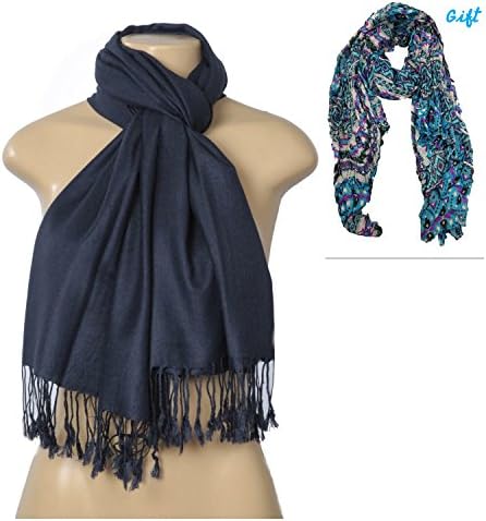 Fashion Scarf Unisex-Adult's Solid Pashmina Silk Blend Wrap Scarf