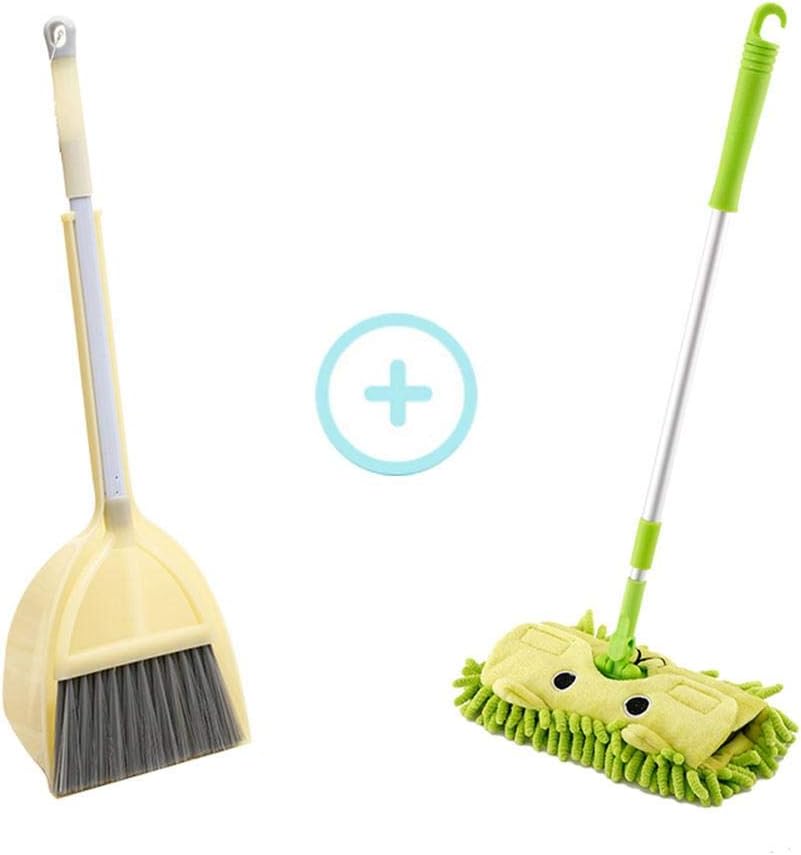 Geggur Childrens Toy Kids Cleaning Set, Mini Tools Set for Kids, Housekeeping Cleaning Tools with Small Mop Toy Cleaning Supplies Small Mop Small Broom Small Dustpan