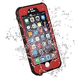 HESGI iPhone 6S PLUS Waterproof Case, IP-68 Waterproof Shockproof Dust Proof Snow Proof Full Body Protective Case Cover for Apple iPhone 6S PLUS iPhone 6 PLUS 5.5[Red]