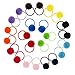 Candygirl 24 Pcs Girls Fluffy Ball Elastic Ties,Ball Ponytail Holders,Hair Bands,Hair Elastics,Value Set (fluffy ball 24pcs)