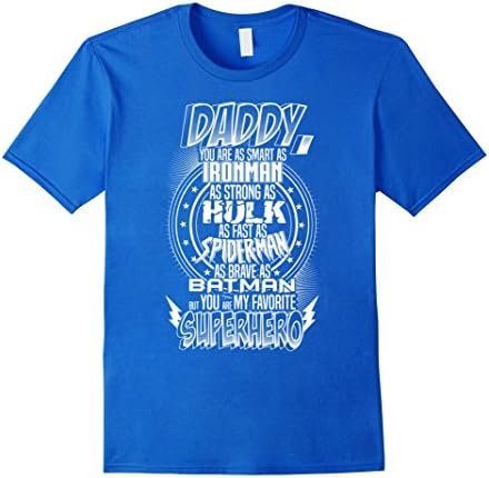 Mens Daddy Superhero T Shirt. Funny Father's Day Holiday or Gift 2XL Royal Blue
