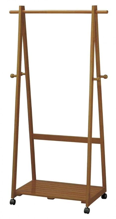 Amazon ハンガーラック 木製 北欧 おしゃれ キャスター付き 天然木