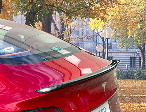 LMZX Model 3 Spoiler Carbon Fiber Rear Trunk Spoiler Lip Tail Wing Spoiler for Tesla Model 3 2017 2018 2019 Accessories (Glossy)