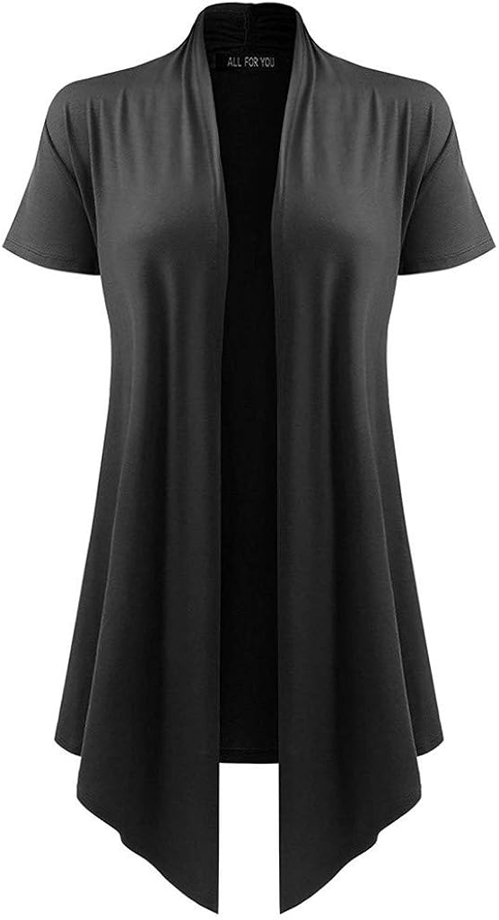 Pretty Cardigan Womens Soft Drape Short Sleeve Smock Sun Wear Blouse Tops