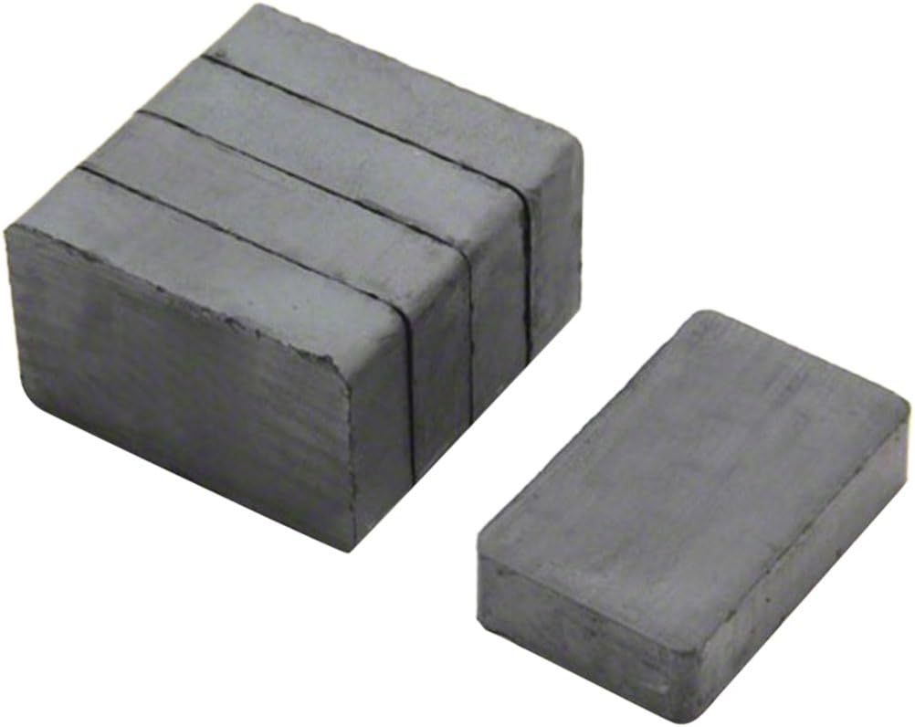 Y30BH Ferrite Magnet for Arts Craft, Science and DIY - 40mm x 25mm x 10mm thick - 3kg Pull - Pack of 4, Silver