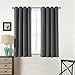 Sleep Well Curtains Blackout Toxic Free Energy Smart Thermal Insulated,52 W X 63 L Inch,Grommet Top,Set of 2 Panels with Bonus Tie Back(Charcoal Grey)