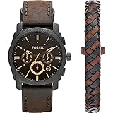Fossil Mens Machine Watch and Bracelet Box Set - FS5251SET