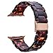V-MORO Resin Strap Compatible with Apple Watch Bands 42mm 44mm Series 5/4/3/2/ Women Men with Stainless Steel Buckle, Apple Watch Replacement Wristband Bracelet (Tortoise-Tone, 42mm)