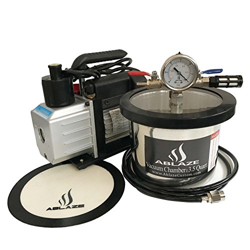 Ablaze 3.5 quart stainless steel vacuum degassing chamb…